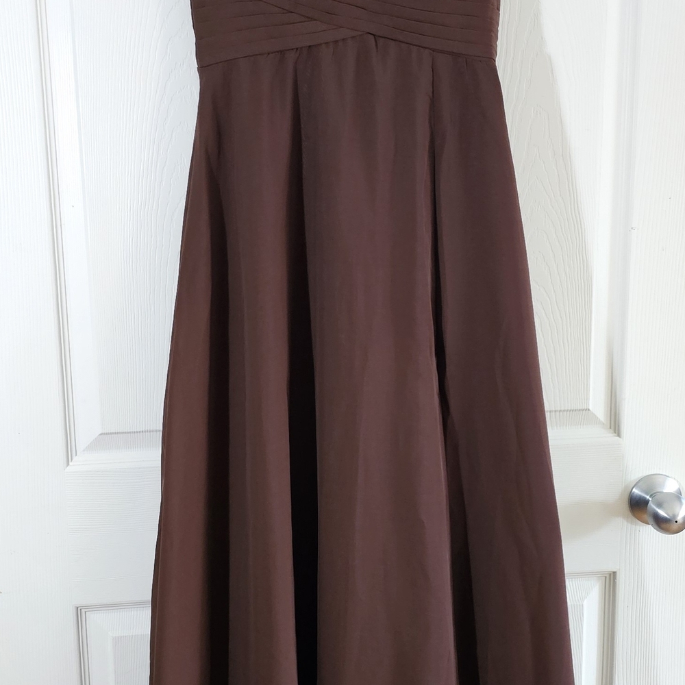 Elegant Brown Strapless Dress